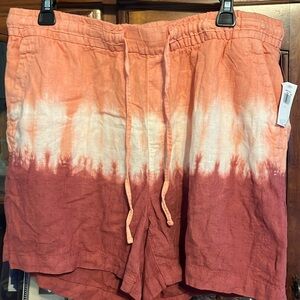 Old Navy Linen blend Tie-Dyed Shorts L NWT!